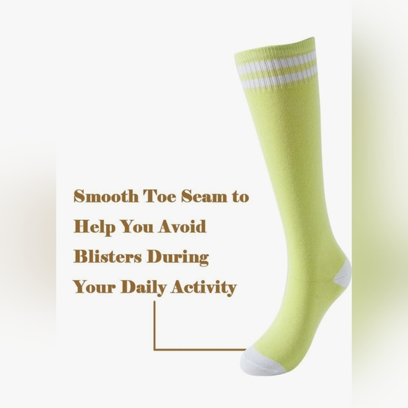 Unisex KIDS Socks Lime Green & White 6 - 10 Yrs, Knee High, Soccer, Neon, NEW - Picture 3 of 7